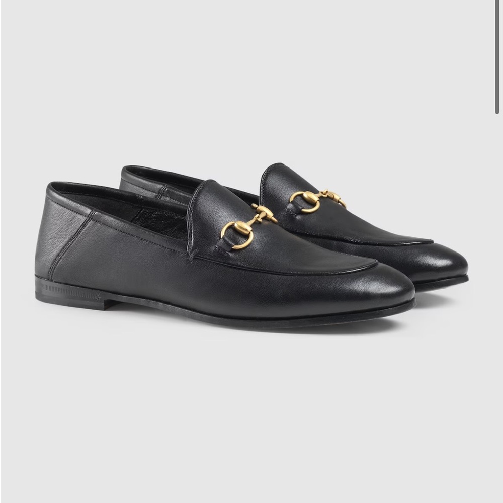 Gucci Horsebit Black Leather Loafers in Size 36